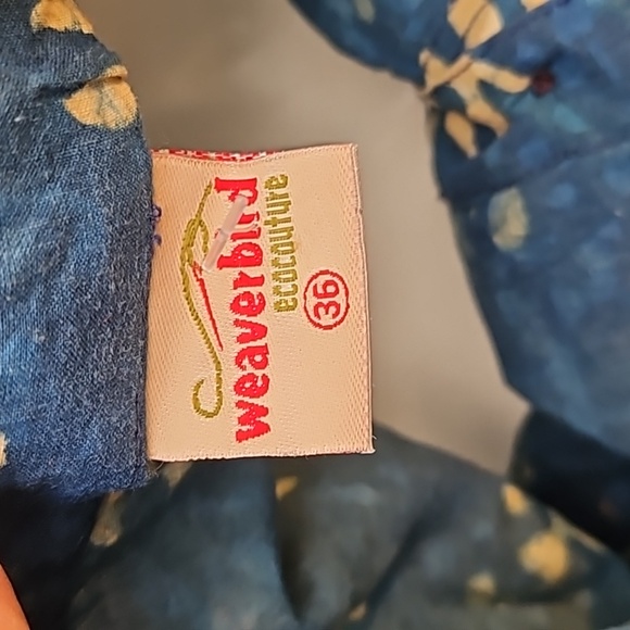 WEAVERBIRD ecocouture cotton batik print tunic top grandfather collar 36 - Picture 10 of 11